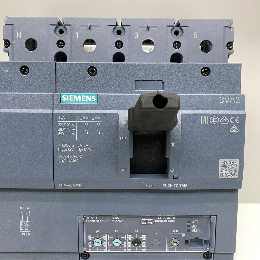Siemens 3VA2340 400A MCCB ETU320 4-Pole Industrial Circuit Breaker