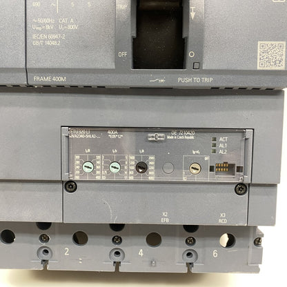 Siemens 3VA2340 400A MCCB ETU320 4-Pole Industrial Circuit Breaker