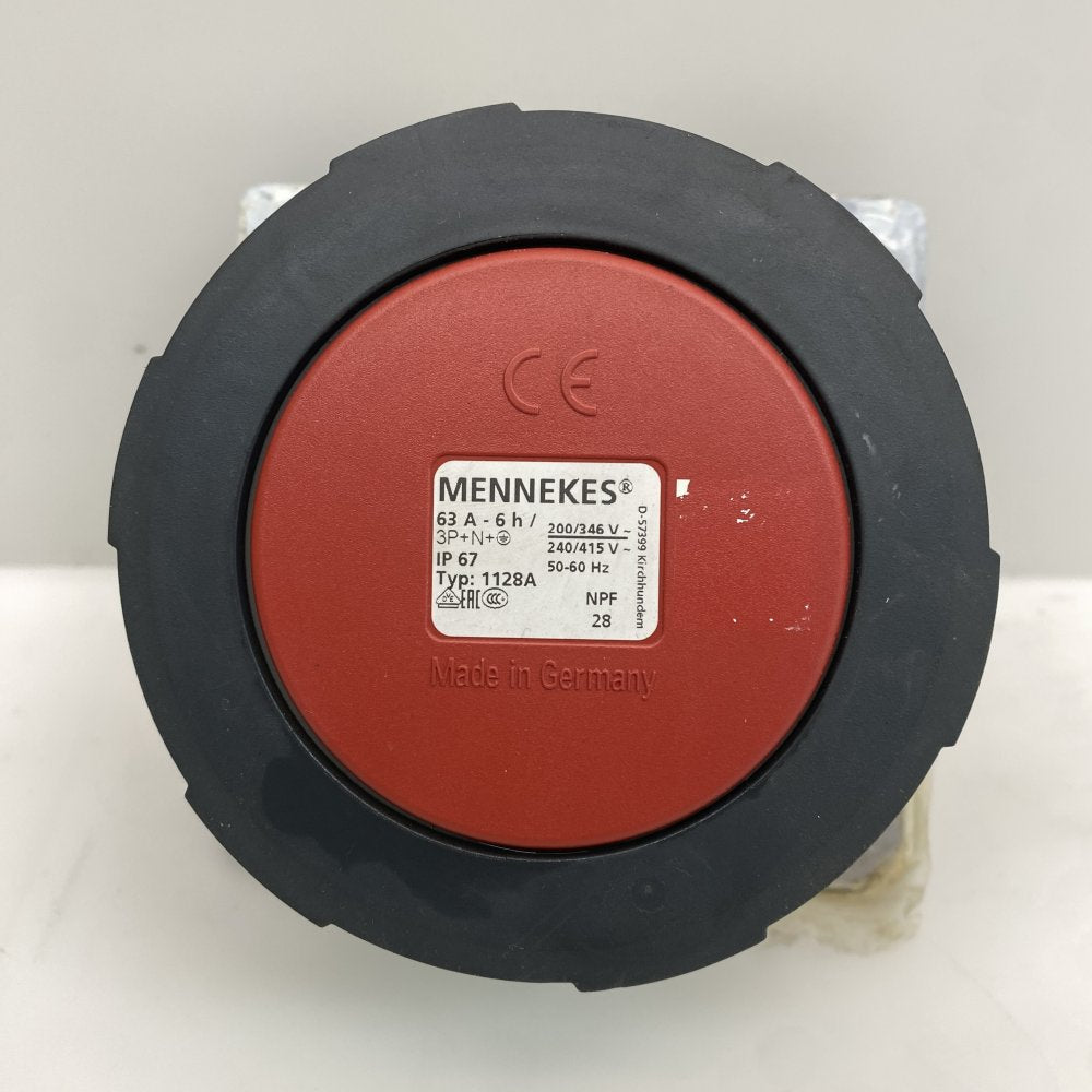 Mennekes 1128A 63A IP67 Industrial Power Socket Panel Mount 3P+N+E
