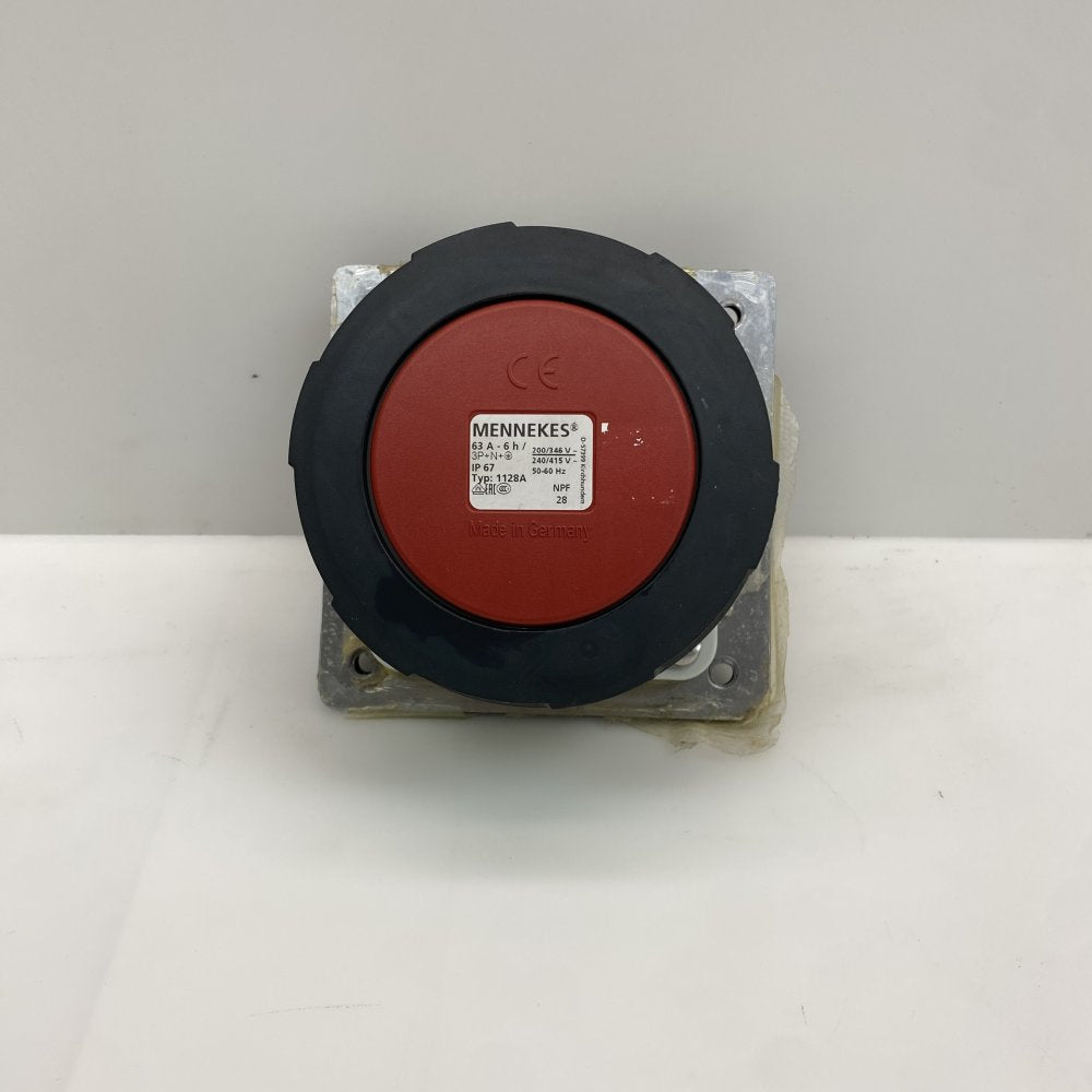 Mennekes 1128A 63A IP67 Industrial Power Socket Panel Mount 3P+N+E