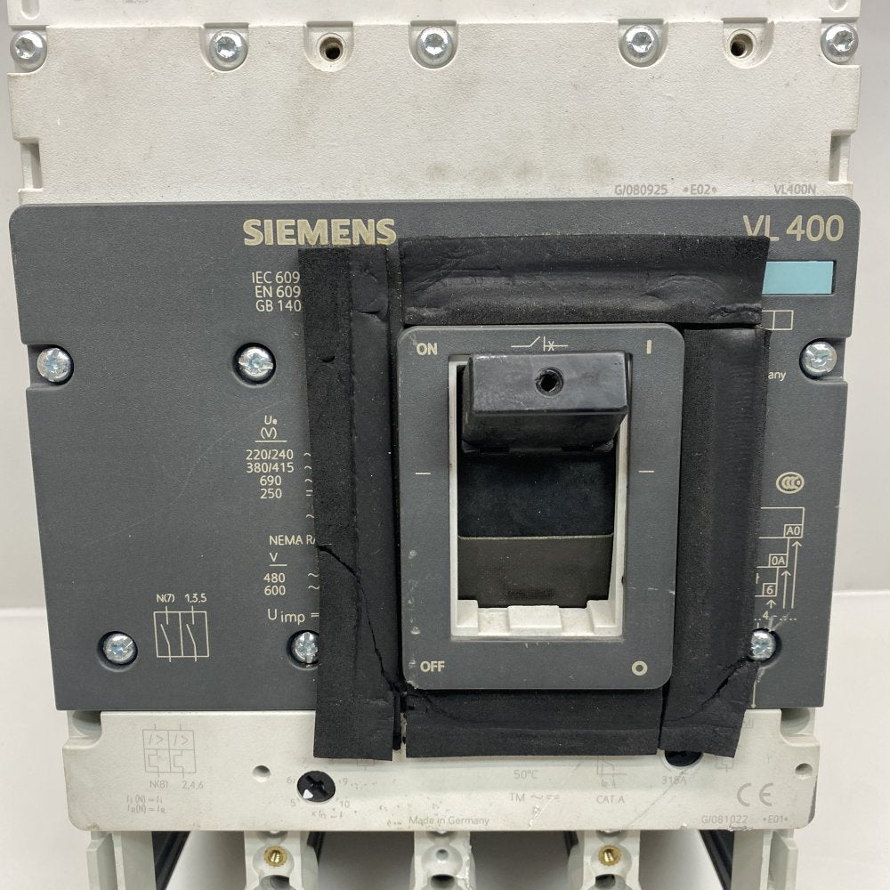 Siemens VL400 400A 3-Pole Lug Industrial Circuit Breaker Robust Reliable