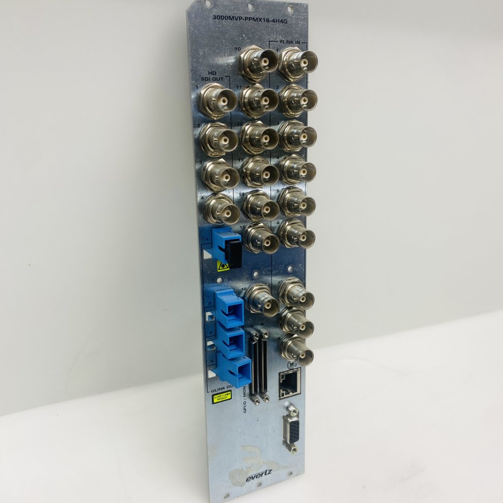 Evertz 3000MVP-PPMX16-4H4G 16-Channel HD-SDI Fibre Rack Broadcast Unit