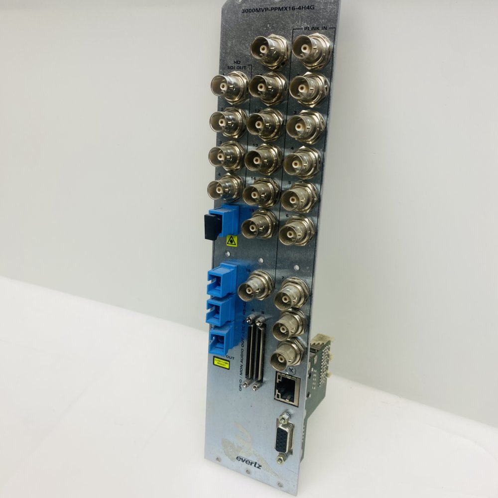 Evertz 3000MVP-PPMX16-4H4G 16-Channel HD-SDI Fibre Rack Broadcast Unit