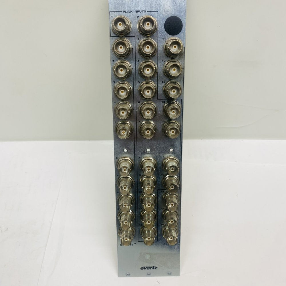 Broadcast PLINK I O Panel BNC 16x16 Evertz 3000MVP-PPR-16x16 Rear I O Rackmount