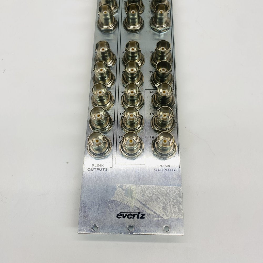 Evertz 3000MVP-PPR-16x16 PLINK 16x16 BNC Rear I/O Panel