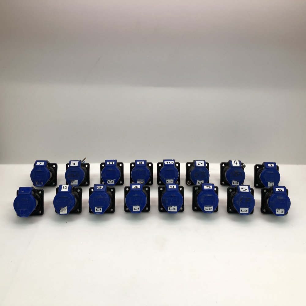 Unbranded 16A 3-Pin IP44 Power Socket Panel Mount Industrial Bundle