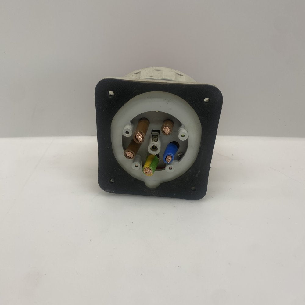 PCE PCE63A5P Industrial 63A 400V Panel Mount Connector IEC60309 Blue