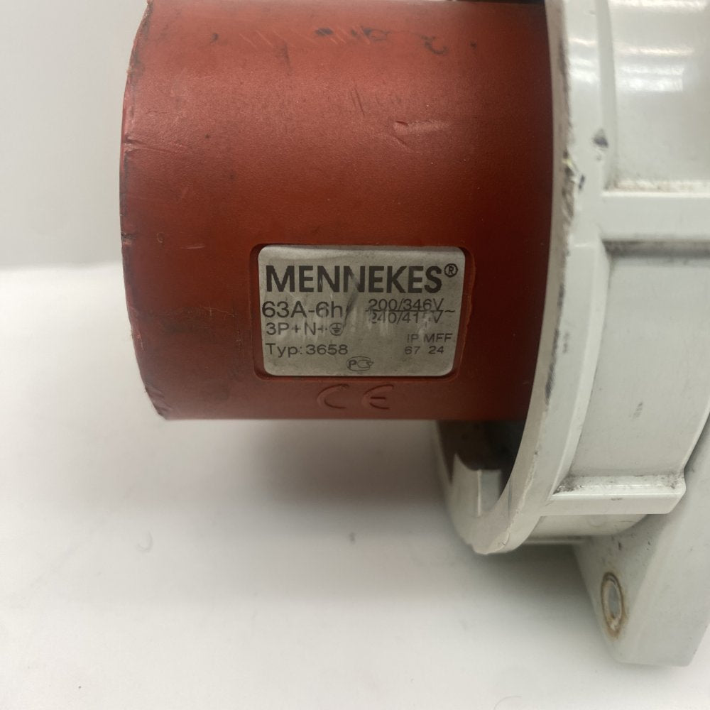 MENNEKES Typ3658 63A IEC60309 Inlet Panel Mount 240/415V Industrial Grade