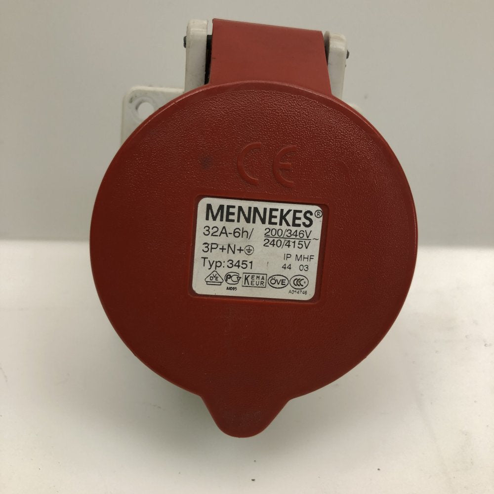 Mennekes Typ3451 32A 3P+N+E IEC Socket IP44 Industrial Panel Mount