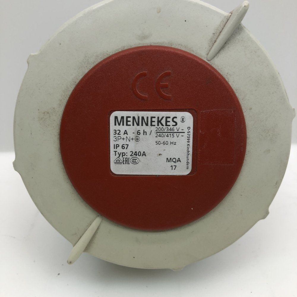 MENNEKES 32A 3P+N+E IP67 Power Inlet Socket 240/415V Industrial Panel