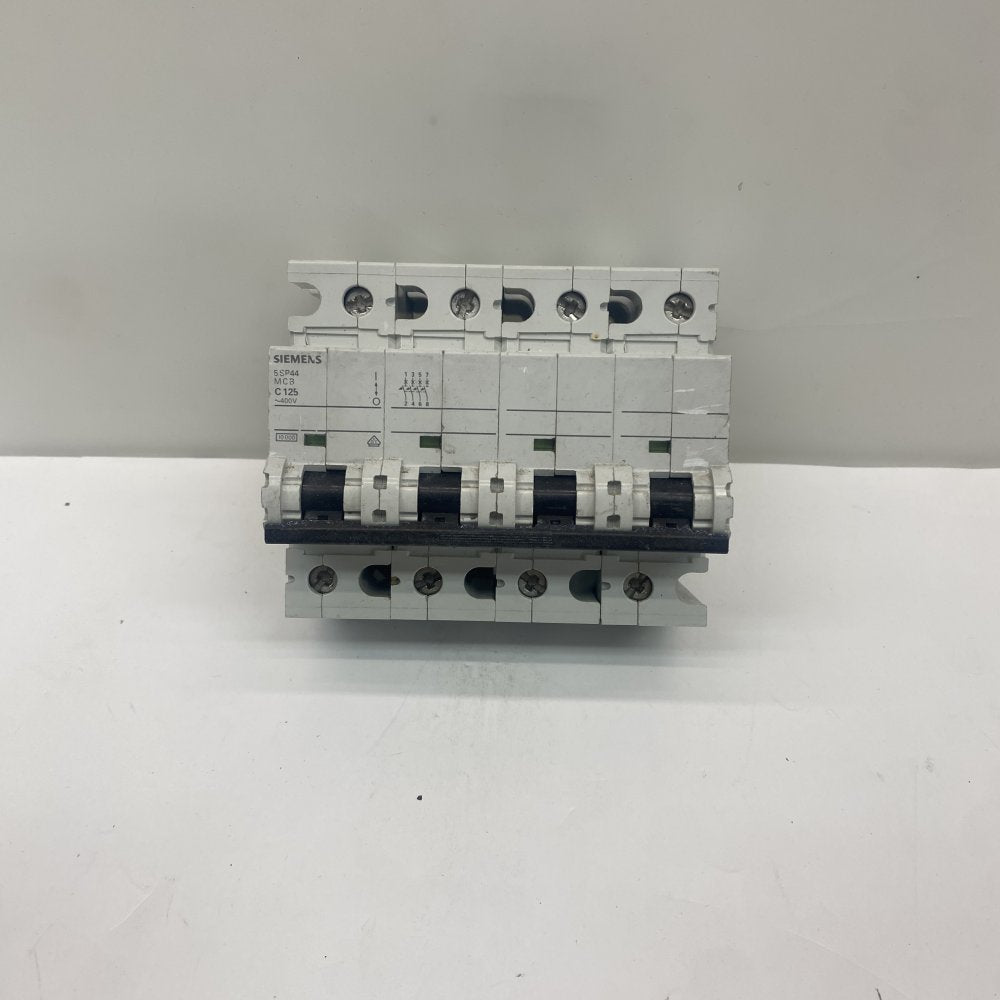 Siemens 5SP4492-7 4 Pole MCB 125A 400V C Curve Industrial DIN Rail