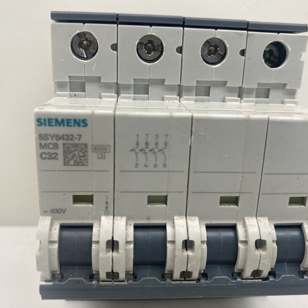 Siemens 5SY6432-7 32A 400V 4 Pole MCB DIN Rail Overload Protection