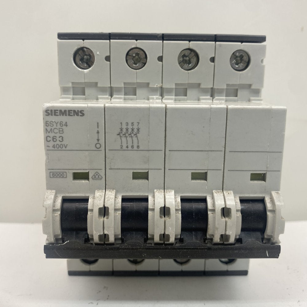 Siemens 5SY64 4 Pole 63A 400V Miniature Circuit Breaker Industrial