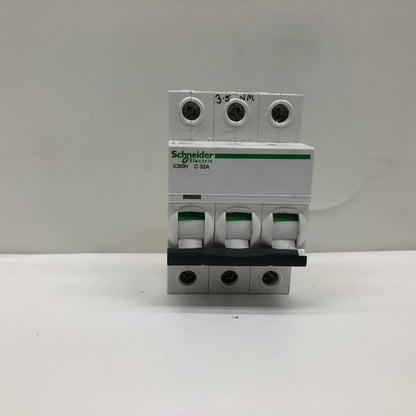 Schneider Electric iC60H 3 Pole 32A MCB Circuit Breaker Industrial C Curve