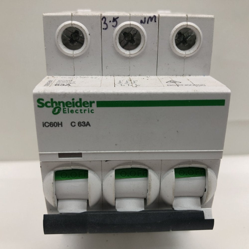 Schneider Electric iC60H C63A 3P 63A 415V 50Hz Industrial MCB