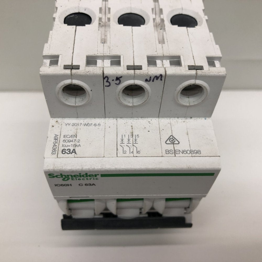 Schneider Electric iC60H C63A 3P 63A 415V 50Hz Industrial MCB