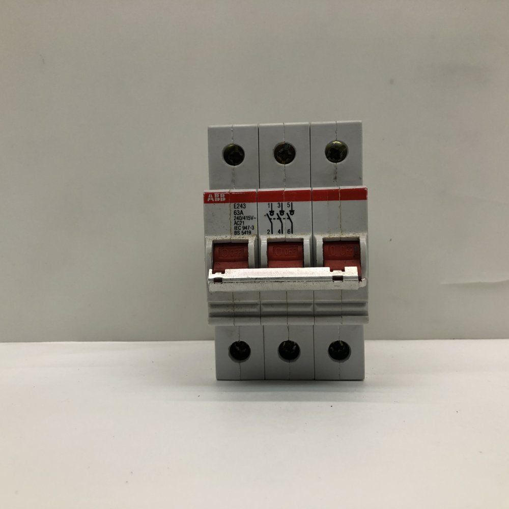 ABB E243 63A 3 Pole MCB 240-415V DIN Rail Industrial Circuit Breaker