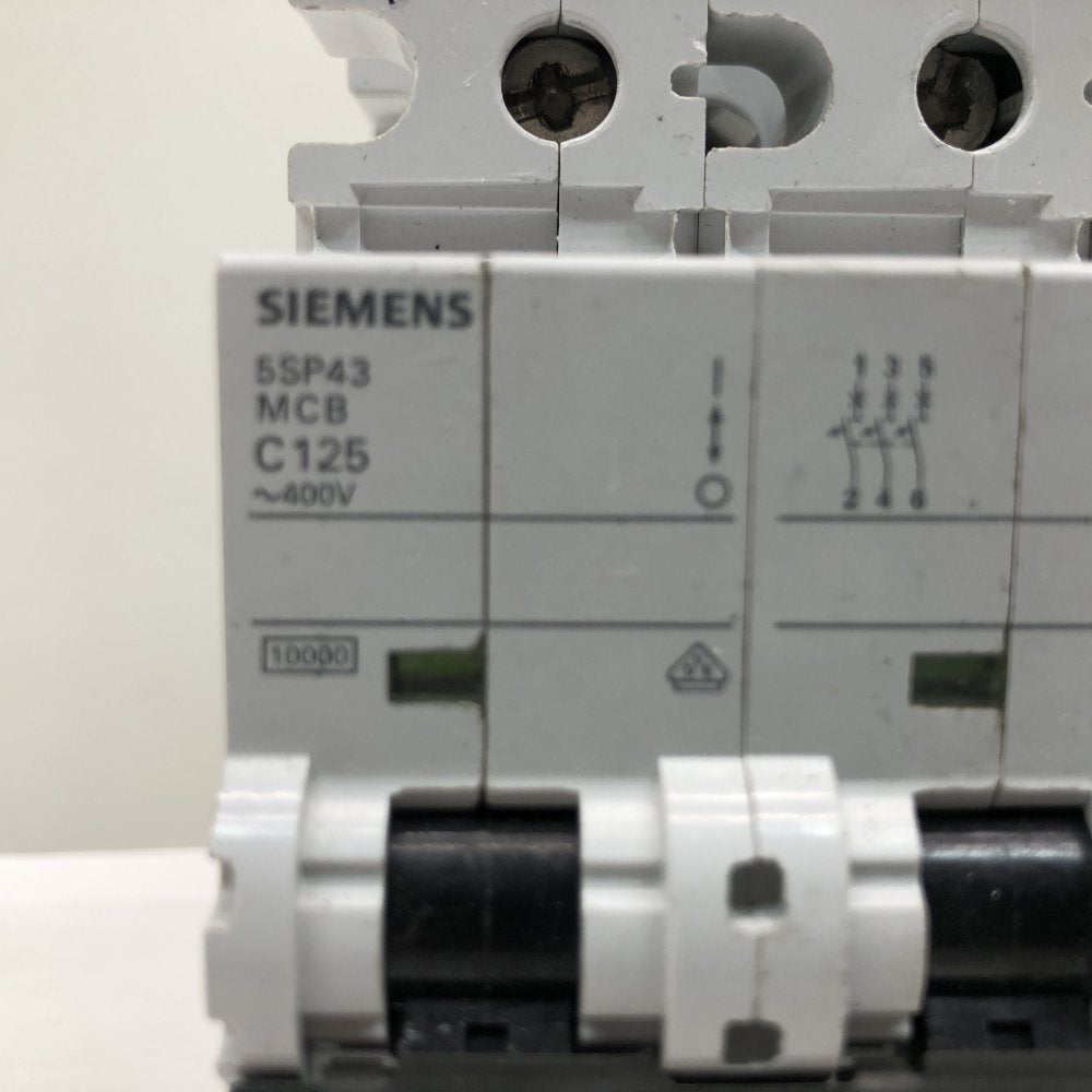 Siemens 5SP43 3P C125 400V Circuit Breaker Industrial DIN Rail Mount