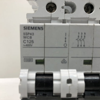Siemens 5SP43 3P C125 400V Circuit Breaker Industrial DIN Rail Mount