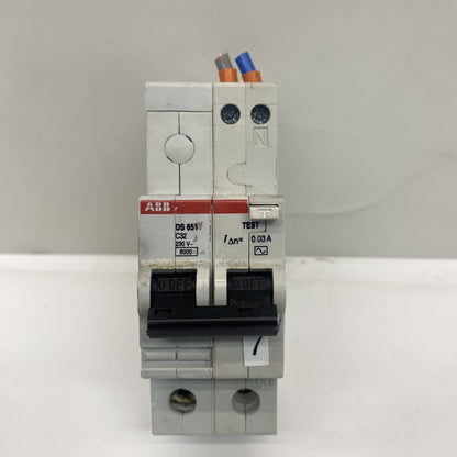 ABB DS651 C32 32A 30mA Industrial RCBO MCB RCD DIN Rail Circuit Breaker