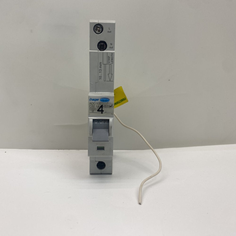 Hager ADC132 32A 30mA Industrial RCBO Breaker DIN Rail 3 Pack