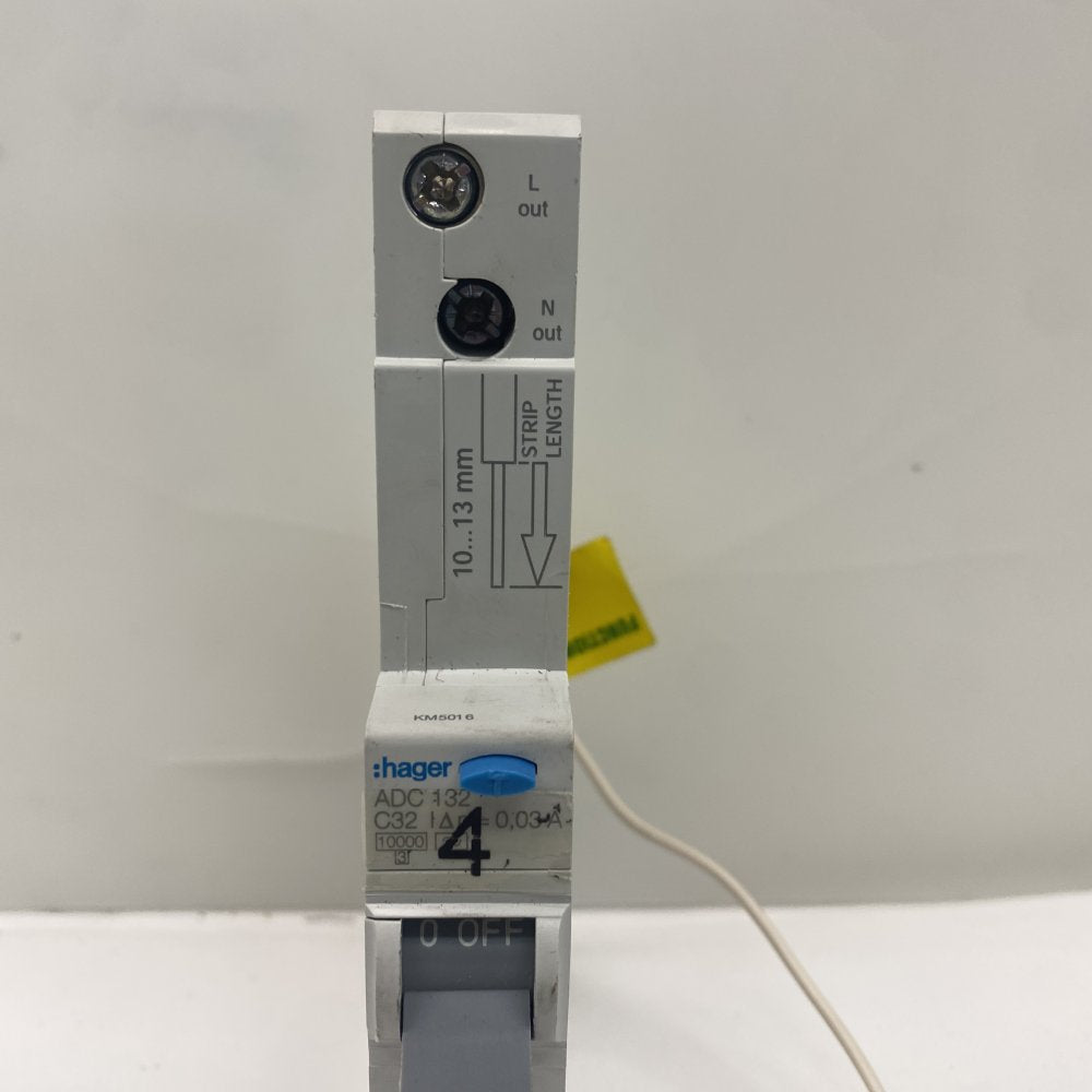 Hager ADC132 32A 30mA Industrial RCBO Breaker DIN Rail 3 Pack