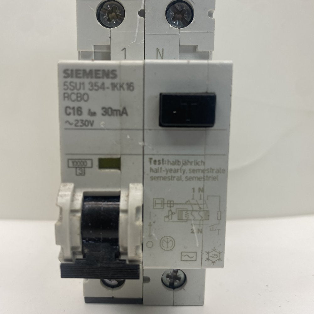Siemens 5SU1 354-1KK16 RCBO C16 30mA Industrial DIN Rail Protection