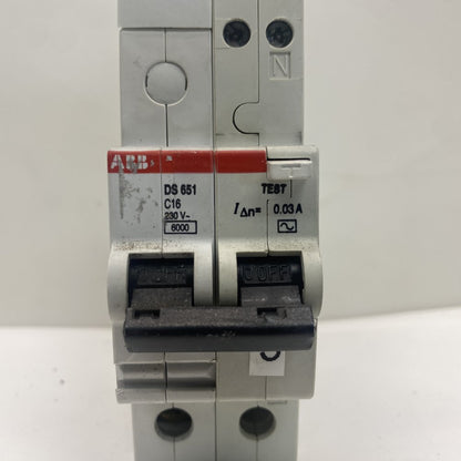 ABB DS651C16 RCBO 16A 30mA 230V 6kA MCB Safety Circuit Breaker Switzerland