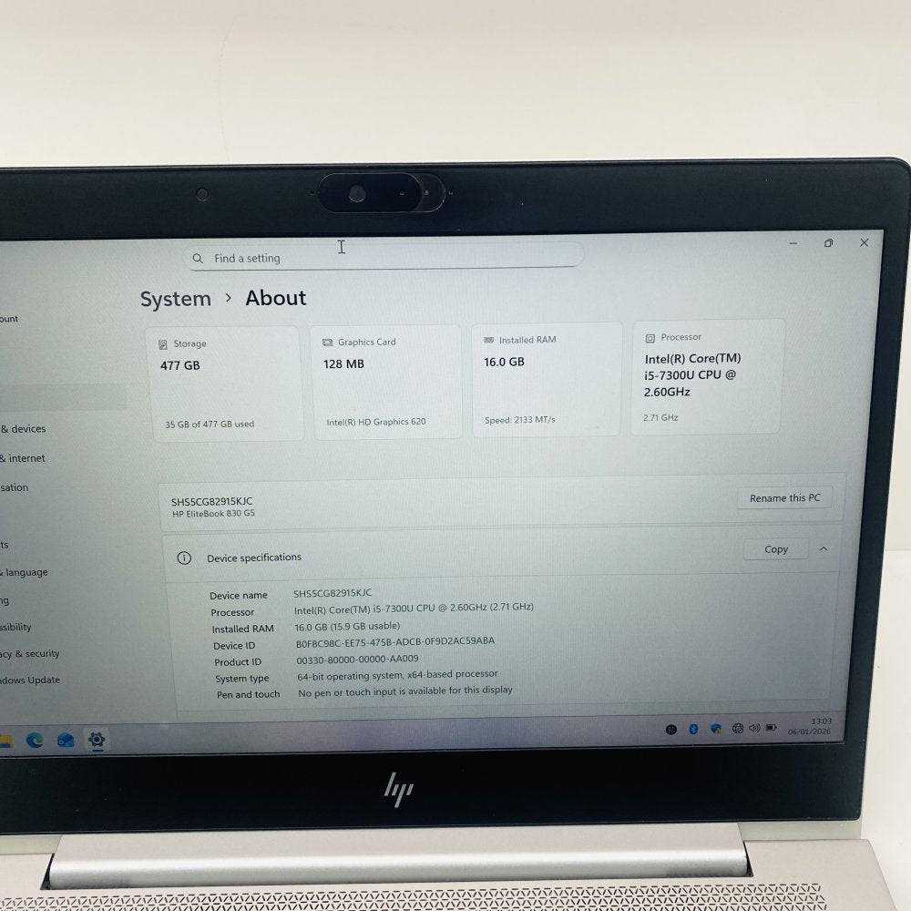 HP EliteBook 830 G5 i5 7300U 16GB 512GB SSD FHD Business Laptop HDMI
