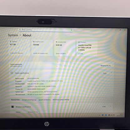 HP ProBook 650 G4 Intel i5 8GB 512GB SSD 15.6in 2018 HDMI USB-C