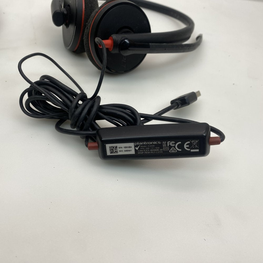 Plantronics C3220 USB DSP Noise-Cancelling Headset Black Binaural Professional
