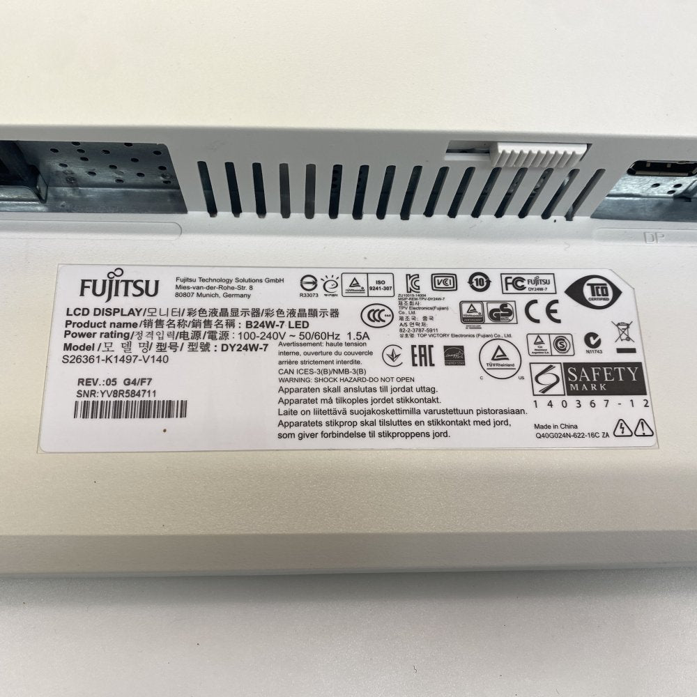 Professional LCD 24in Fujitsu B24W7 Monitor 1920x1200 DP DVI VGA USB