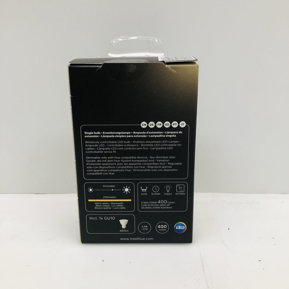 Smart White LED GU10 Bulbs Bluetooth Zigbee Philips Hue 2700K 400lm 2 Pack