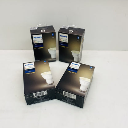 Philips Hue Smart White LED GU10 Bulbs Bluetooth Zigbee 2700K 4-Pack