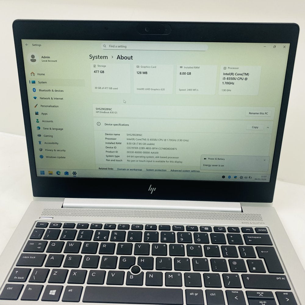 HP EliteBook 830 G5 i5-8350U 8GB 512GB SSD FHD Backlit Business Laptop
