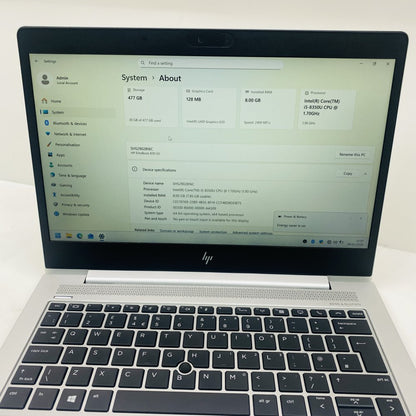 HP EliteBook 830 G5 i5-8350U 8GB 512GB SSD FHD Backlit Business Laptop