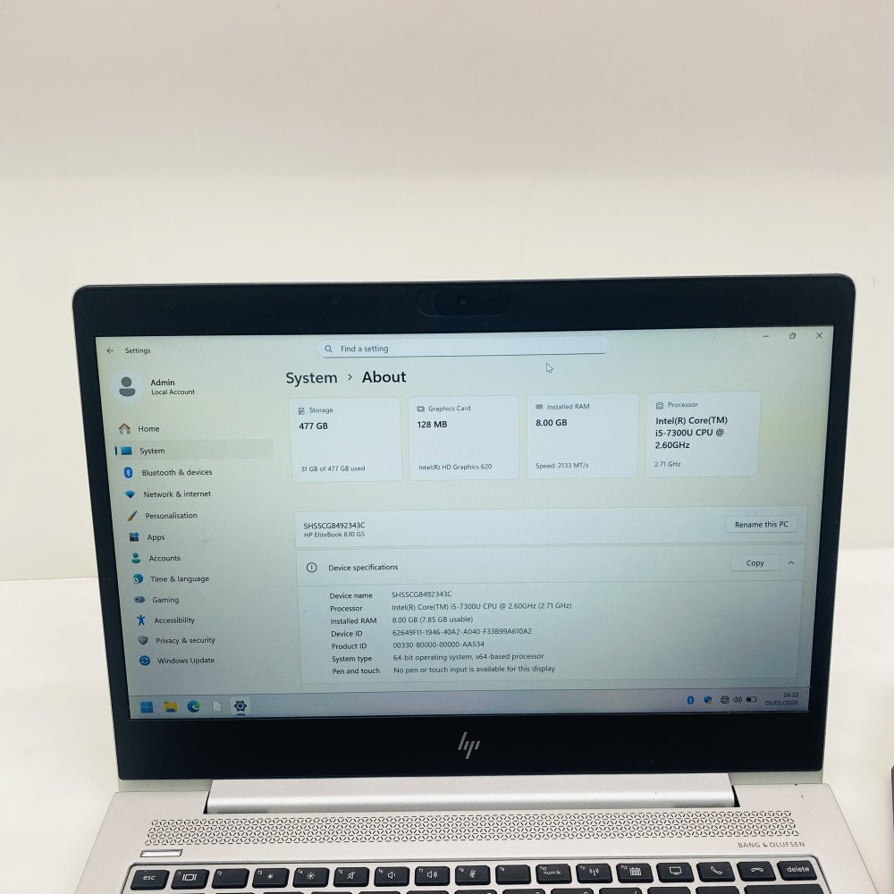 HP EliteBook 830 G5 i5-7300U 8GB 512GB SSD 1080p Ultrabook Silver