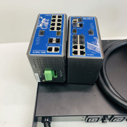 Bundle Advantech EKI-7654C Gigabit Switch APC PDU 20 SFP Modules Industrial