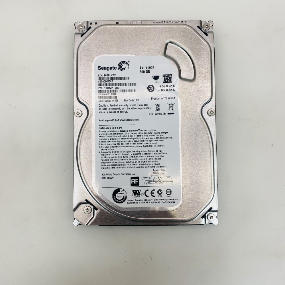 Internal SATA 6Gbps 3.5 Inch HDD Lot of 5 Seagate Barracuda 500GB ST500DM002