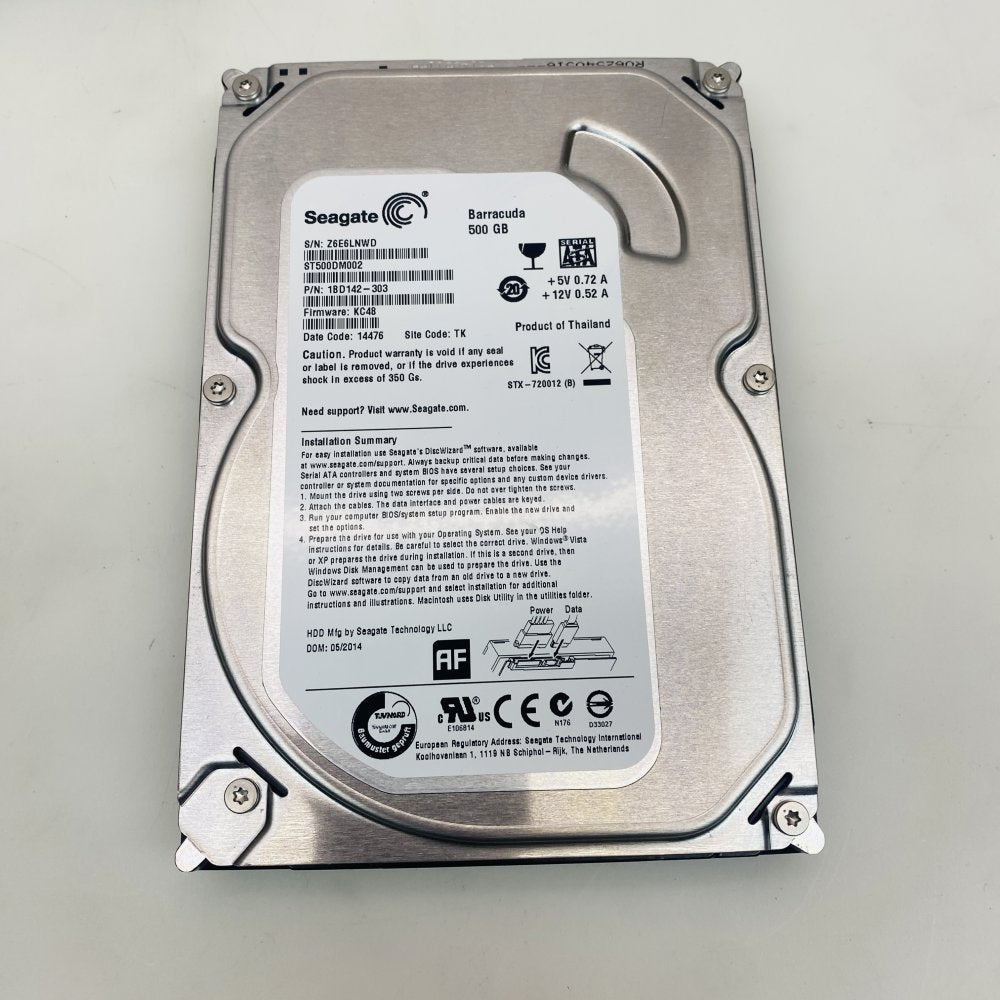Internal SATA 6Gbps 3.5 Inch HDD Lot of 5 Seagate Barracuda 500GB ST500DM002