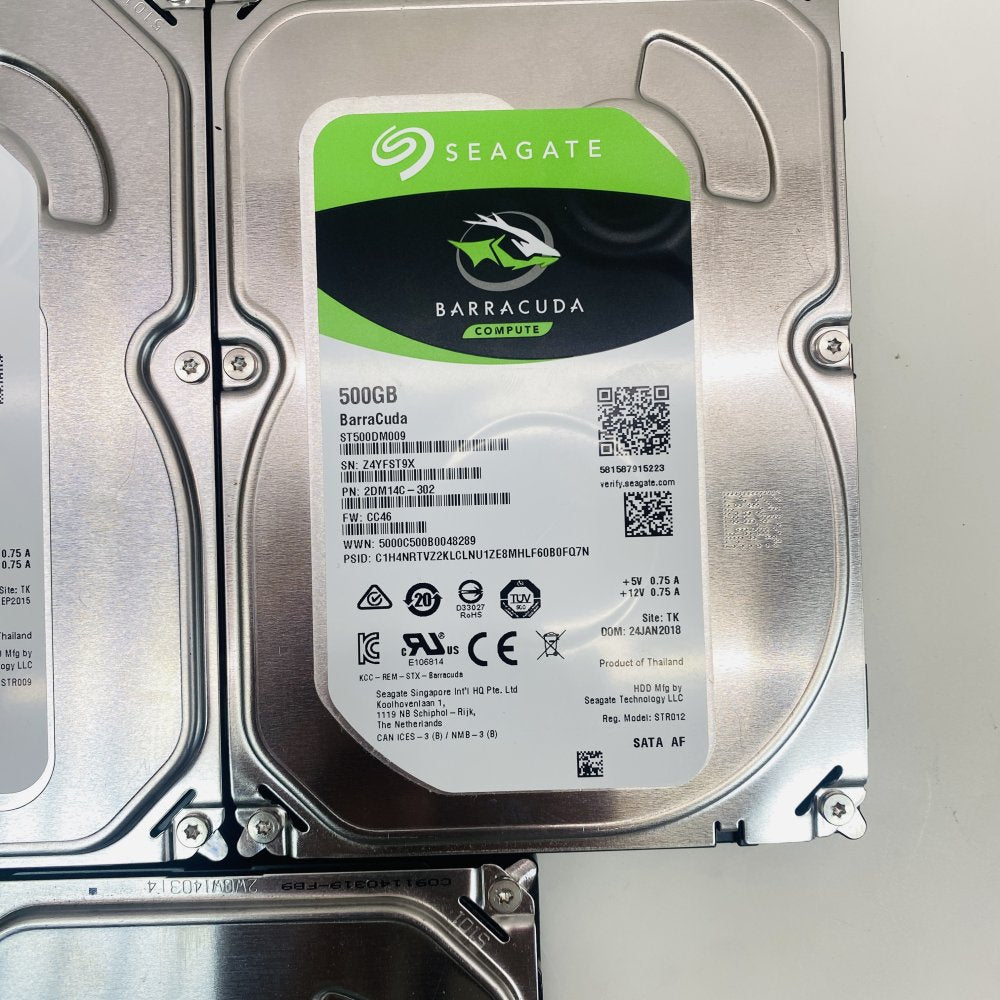 Internal SATA 6Gbps 3.5 Inch HDD Lot of 5 Seagate Barracuda 500GB ST500DM002