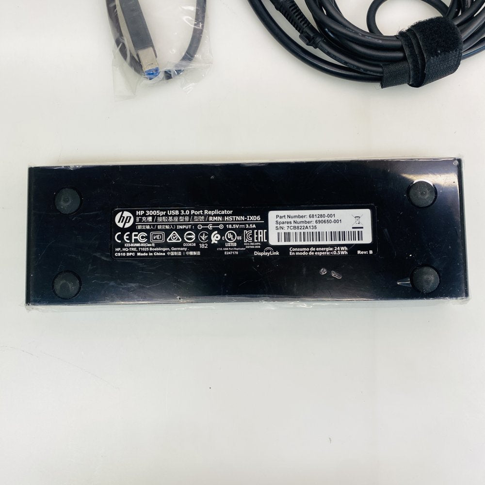 USB 3.0 Port Replicator Docking Station HDMI DisplayPort Ethernet HP 3005pr