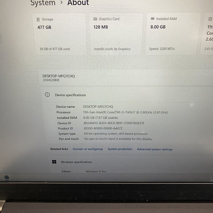 Lenovo ThinkPad L15 Gen2 i5 512GB SSD 8GB RAM 1080p USB-C HDMI