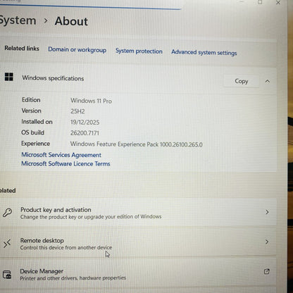 HP ProBook 650 G4 Intel i5-7300U 8GB RAM 512GB SSD Windows 11 Pro (Grade D)