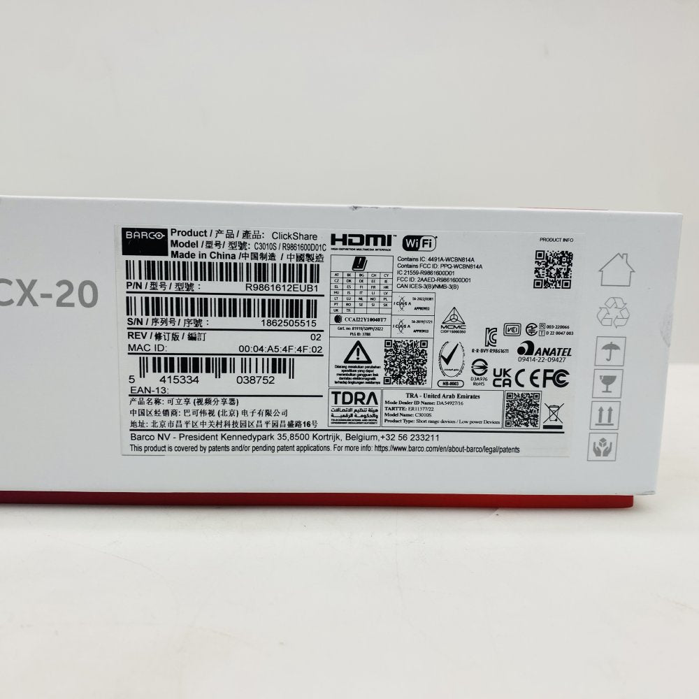 Barco ClickShare CX-20 Conference System w/ Button & Base Unit Grade A