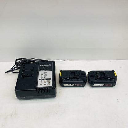 Panasonic EY0L82 Battery Charger + 2x 14.4V 4.2Ah Batteries Used (Grade C)
