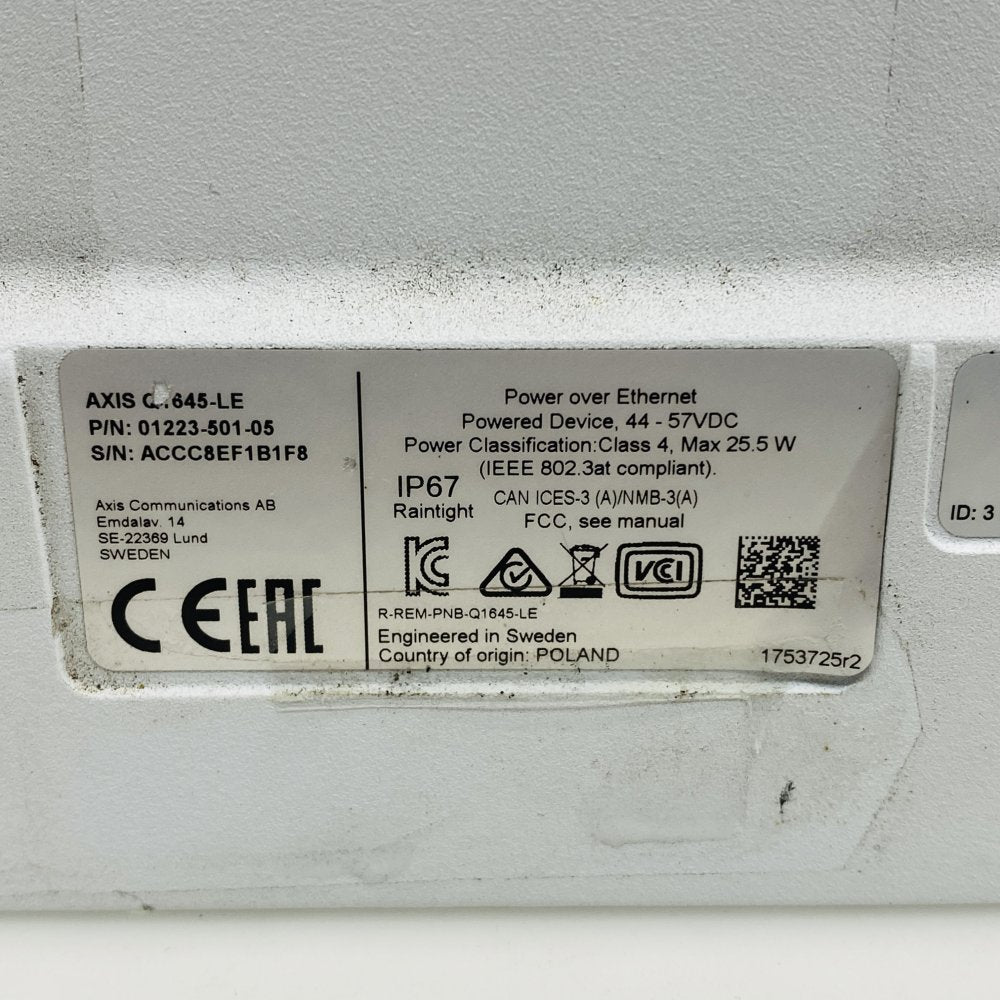 Axis Q1645-LE Network Camera Housing / Enclosure ONLY – NO CAMERA-Grade-C