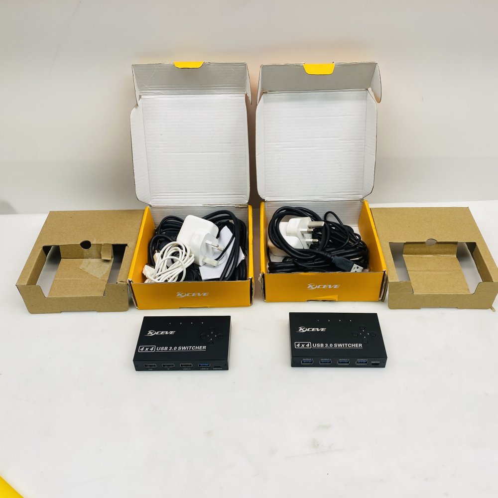 2x Kceve AM-KM434 4x4 USB 3.0 Switcher Matrix - Grade-B