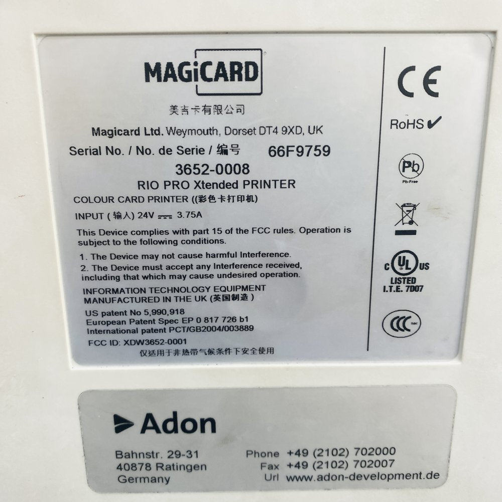Magicard Rio Pro Xtended Card Printer + PSU, MA1000K Black Ribbon Grade D
