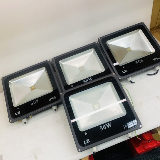 LE 50W LED Flood Light IP66 Outdoor Floodlight - Lot of 4 Grade-D